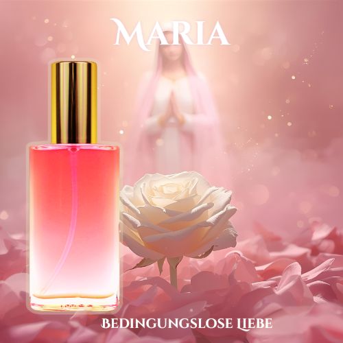 „Seelen Spray Maria in zartem Rosa – dargestellt mit liebevoller Lichtaura, umgeben von sanften Blumen und goldenen Akzenten. Symbolisiert bedingungslose Liebe, Geborgenheit und inneren Frieden.“
