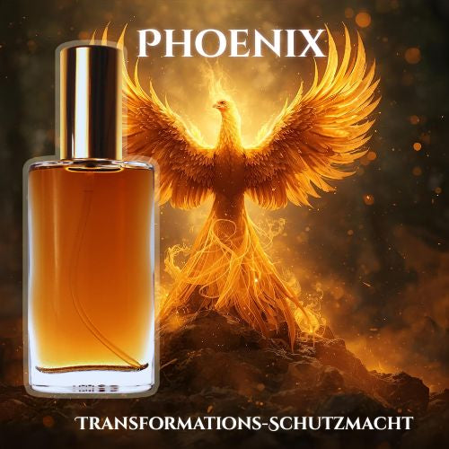 Ein majestätischer, gold-brauner Phoenix erhebt sich kraftvoll aus der Asche – Symbol für Neuanfang, Transformation und seelisches Erwachen. Magisch leuchtender Hintergrund in Gold und Braun.